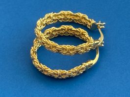 Luxus Elegante Creolen Ohrschmuck Ohrstecker Farbe Gold