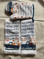 2 Autumn Kitchen Towels oven mitt set, Fall Decorations New