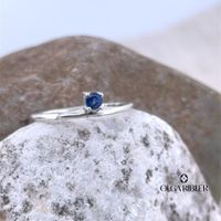 Unikate Silber Ring 925 mit Sapphire Grösse 52