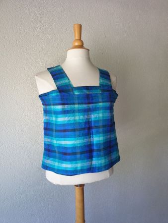 TOP 100% SEIDE SILK S 36 XS EINZELSTÜCK TÜRKIS BLAU TUNIKA