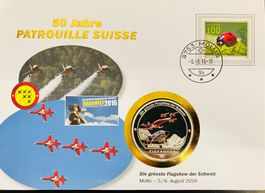 Patrouille Suisse  Numisbrief versilberte Medaille 2016