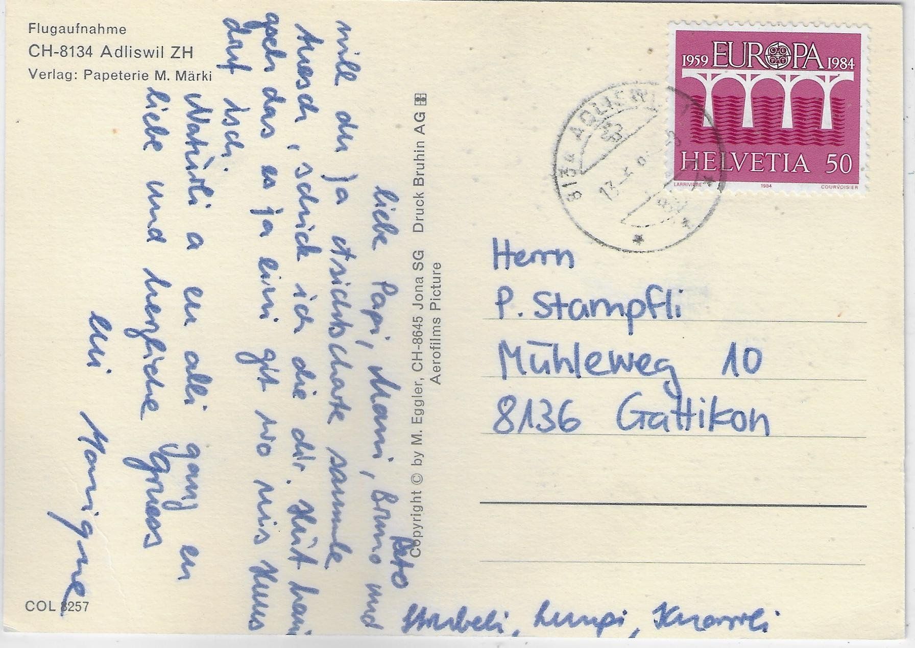 Cartoline postali: Flugaufnahme Adliswil ZH – Usato da Ettingen venduto da Kartenplanet 1