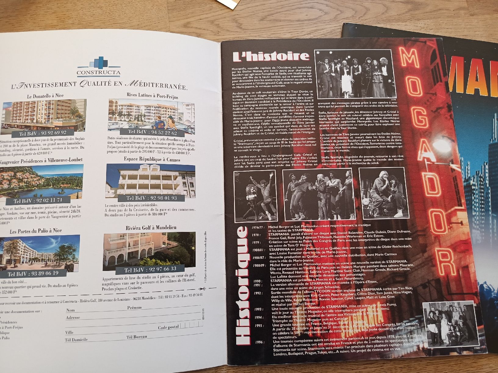 Revues & Magazines: 2 programmes Starmania + 2 billets de concert 1996 – D'occasion à Bex par Canouille 4