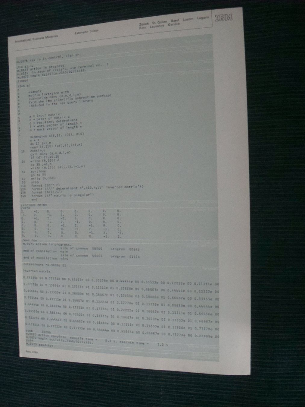 Dokumente: IBM Data Processing RAX Datenfernverarbeitung Prospektblatt – Gebraucht aus Neuenegg von flohcante 2