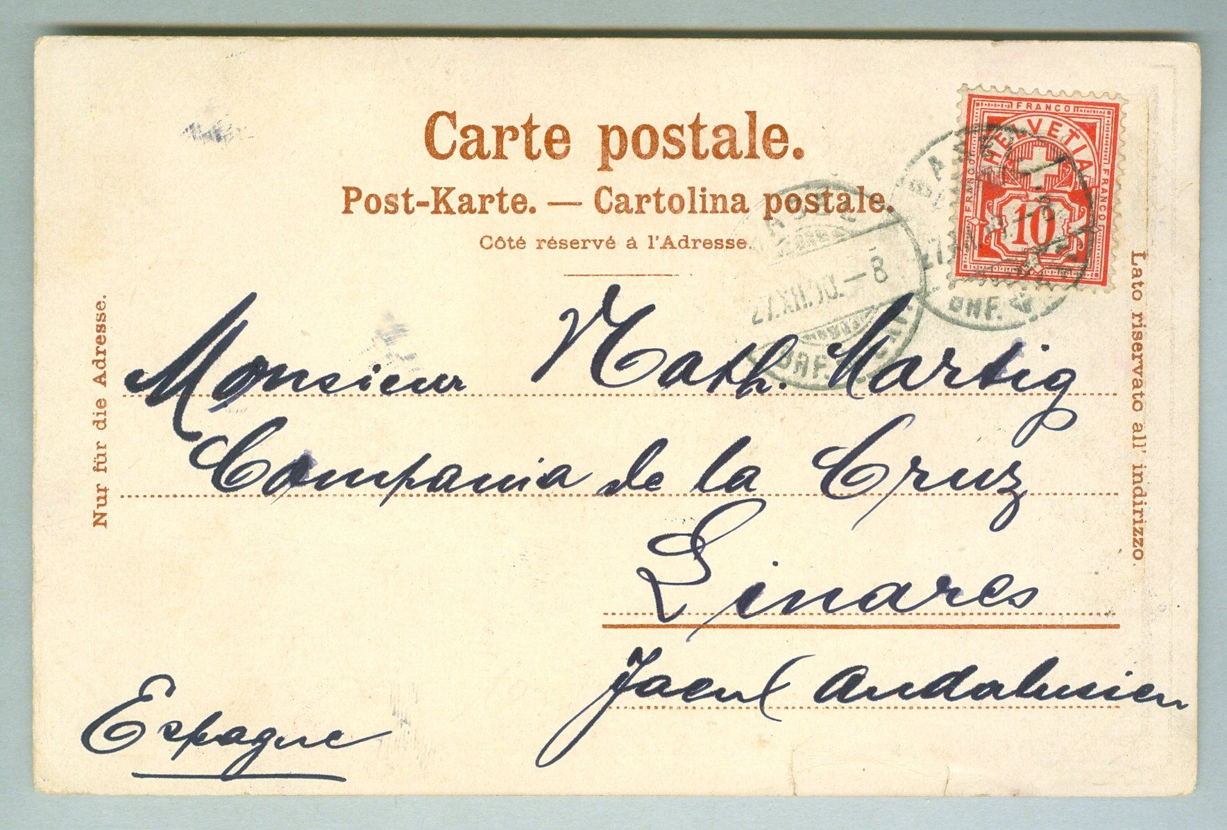 Cartoline postali: 1900 Schweiz AK Kt BS – Usato da Zürich venduto da yago-rot 1