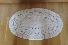 Ovaler Untersetzer, Läufer, Teppich/ecru