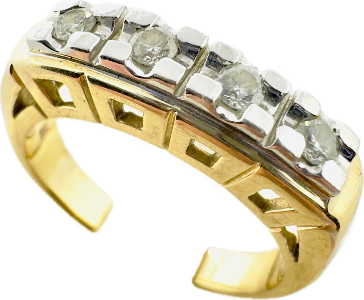 Anelli: 585/14 Karat Gold Ring mit 4 Brillanten – Usato da Murg venduto da MTGold 1