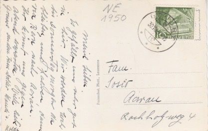 Cartoline postali: BOUDRY (NE) Vue générale. 1950 – Usato da Schlieren venduto da petros38 1
