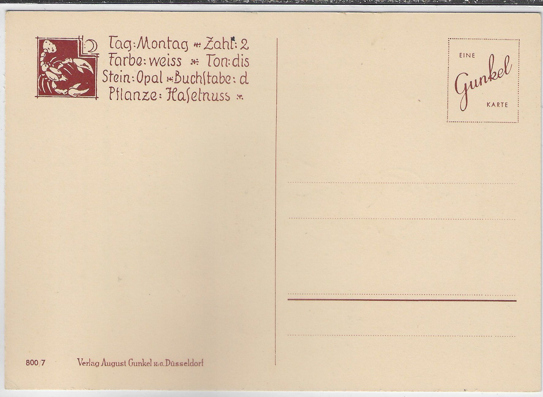Cartoline postali: Horoskop - Der Krebs - Scherenschnitt – Usato da Ettingen venduto da Kartenplanet 1