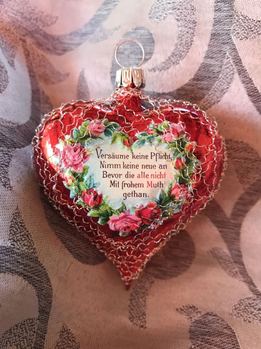 Tutte le decorazioni: Rotes Herz, nostalgischer Christbaumschmuck aus Lauscha – Nuovo e nell'imballaggio originale da Alpnach Dorf venduto da marvo