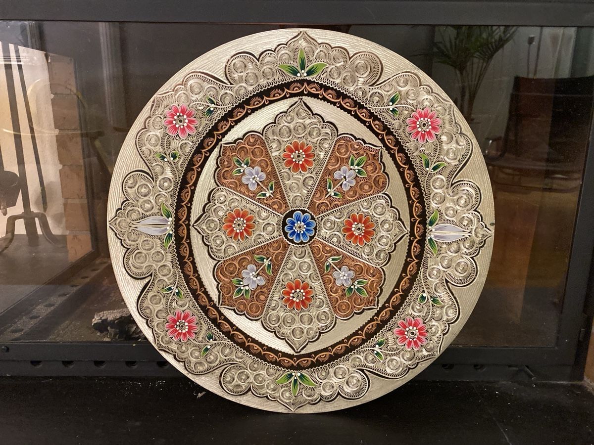 Tutte le decorazioni: Teller Dekoteller Silberfarben Kupfer 40 cm Durchmesser – Nuovo e nell'imballaggio originale da Rubigen venduto da Mukuru 1