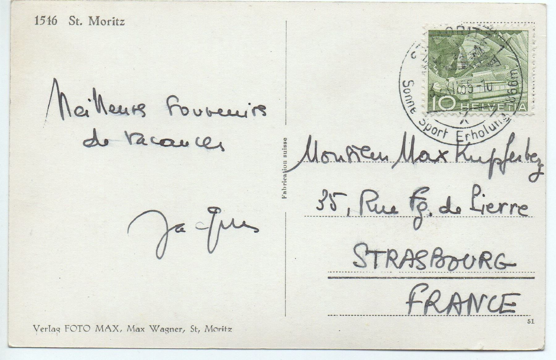 Cartoline postali: ST. MORITZ Delikatessen Garage Schweizer – Usato da Jona venduto da philajona 1