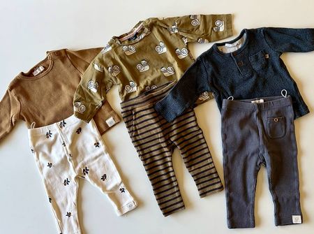 3x Baby Kleiderset, Hosen und Pullover, Gr. 62