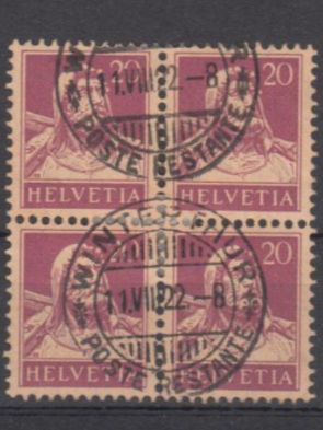 Alle Briefmarken: SBK 154 im 4er-Block mit ST Winterthur – Gebraucht aus Bürglen TG von StampGraf