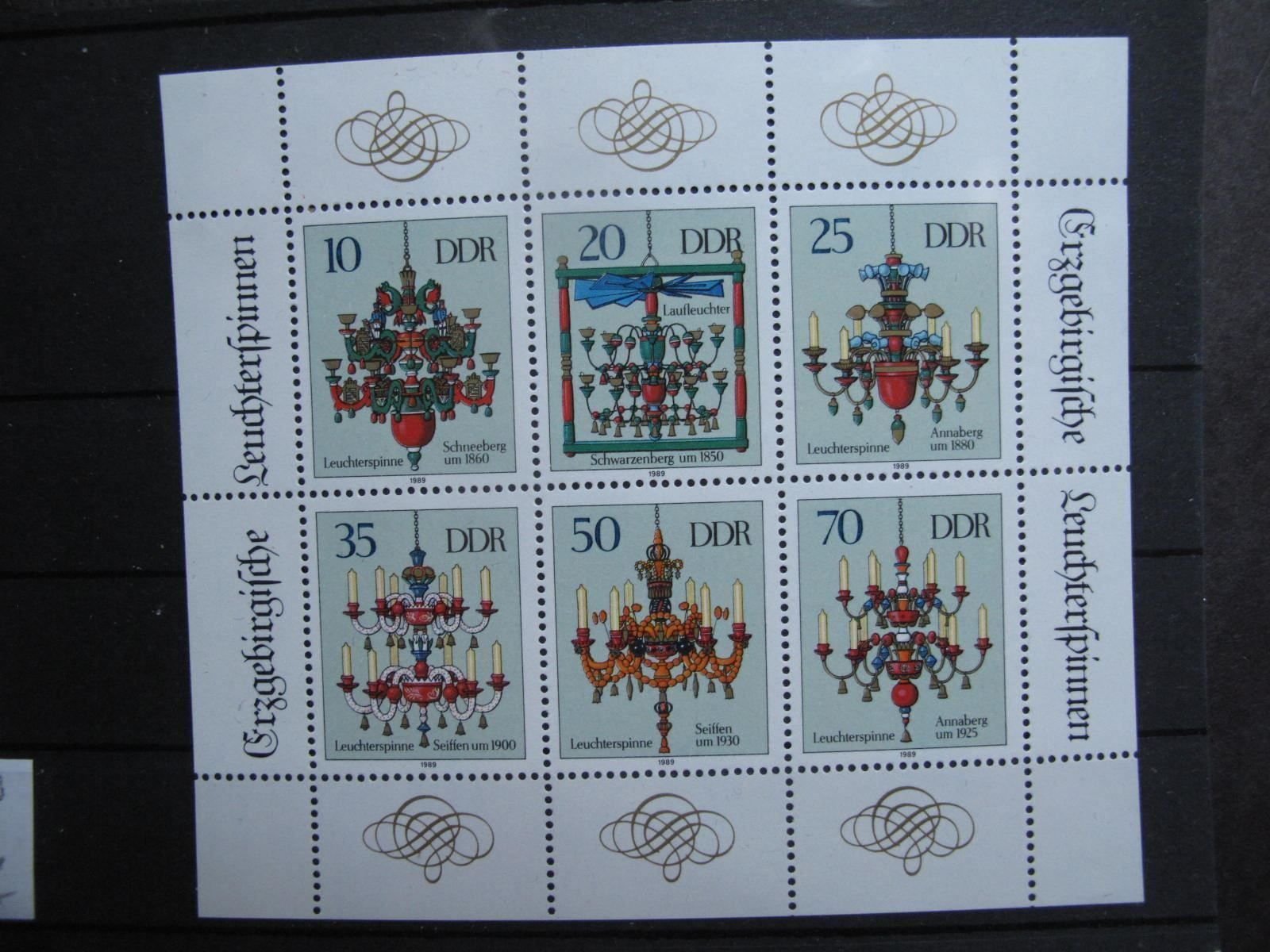 Tutti i francobolli: DDR 1989 Leuchterspinnen KB** – Usato da Wil SG venduto da fva01