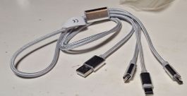 Câble USB multiple - Compatible iPhone et Android - Neuf!
