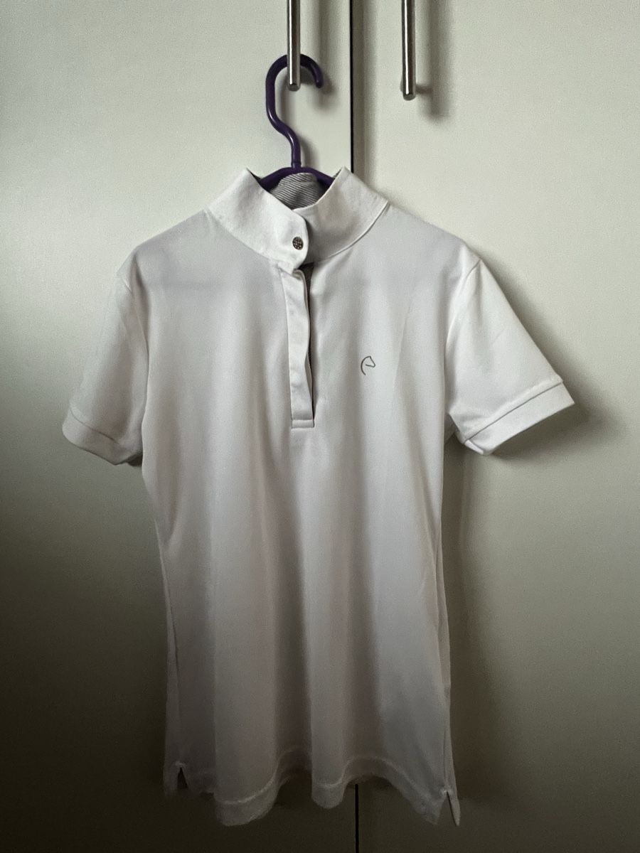 Camicette, T-shirt & Top: Polo de concours Equithème blanc, taille 164. – Usato da Gland venduto da choupon