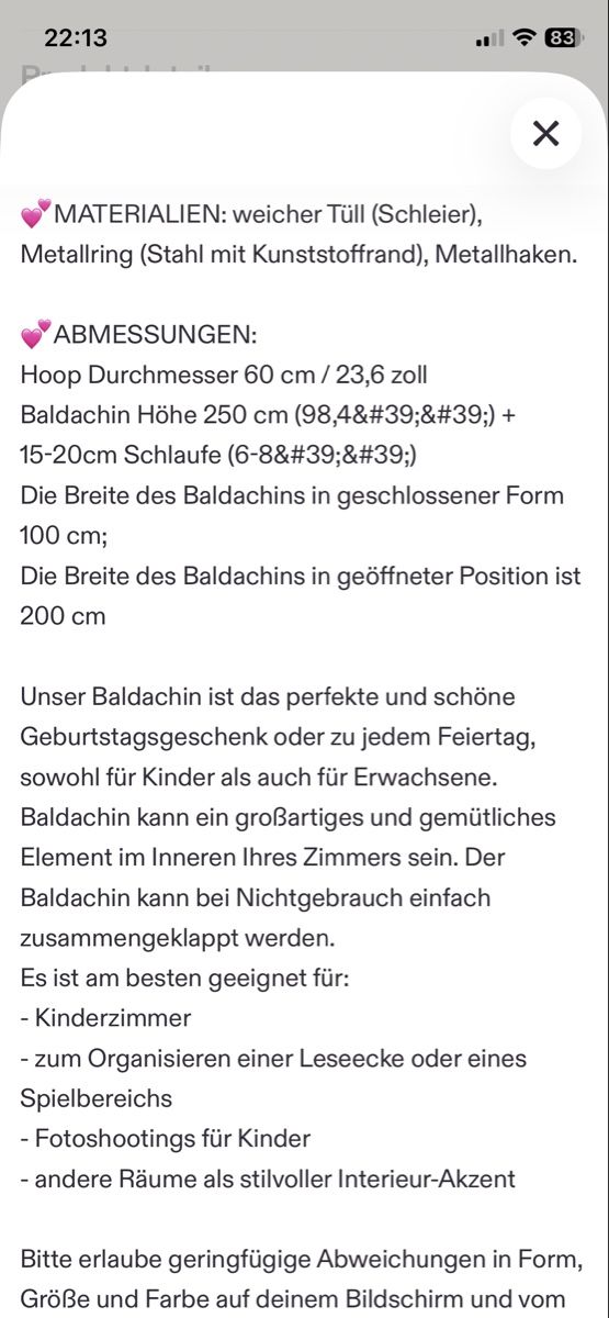 Rideaux: Baldachin hellgrau mit Bommel und Halterung – D'occasion à Frenkendorf par domijenni 1