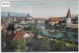Solothurn - Aare mit Krumme Turm - Litho