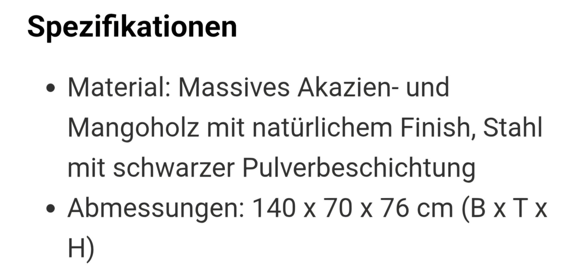 Tavoli: Esstisch Mango-/Akazienholz Neu – Nuovo e nell'imballaggio originale da Faulensee venduto da sto_6pnc 2
