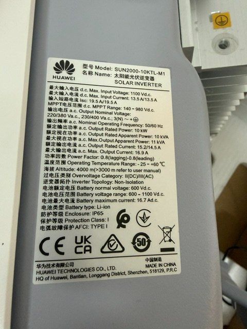 Huawei Wechselrichter: WECHSELRICHTER Huawei SUN2000-10KTL-M1 – Gebraucht aus Wohlen b. Bern von Marc79 1