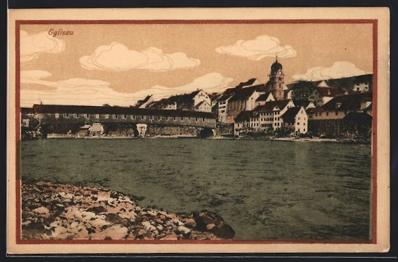 Cartoline postali: AK Eglisau, Flusspartie im Ort – Usato da Berlin venduto da bartko-reher