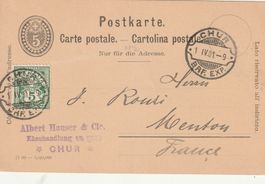 5 Rp. GS-Pk + Zusatzfrankatur und Rasierklingenstempel Chur