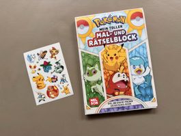 Pokemon Mal- und Rätselblock with Temporary Tattoos new!