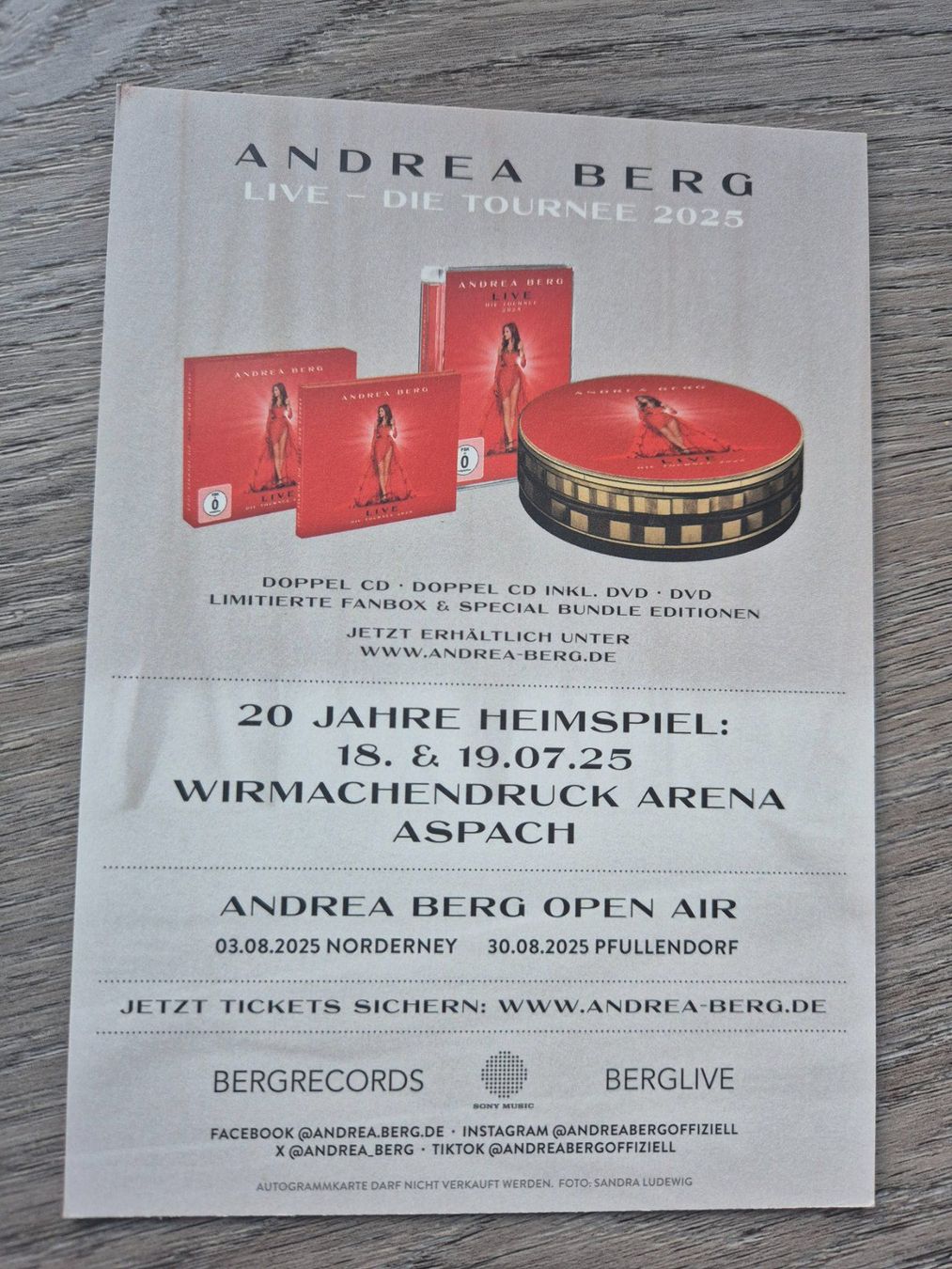 Autografi: Autogrammkarte Andrea Berg – Nuovo (secondo la descrizione) da Eglisau venduto da nicij79 1