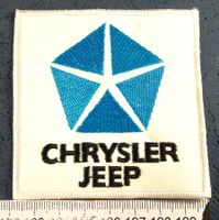 JEEP CHRYSLER AUTO LOGO AUFNÄHER/KLEBER GESTICKT MIT LEIM
