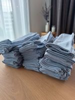 15er Set Stoffservietten aus Baumwolle, hellblau, NEU