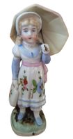 Porzellanfigur antik - Mädchen mit Schirm