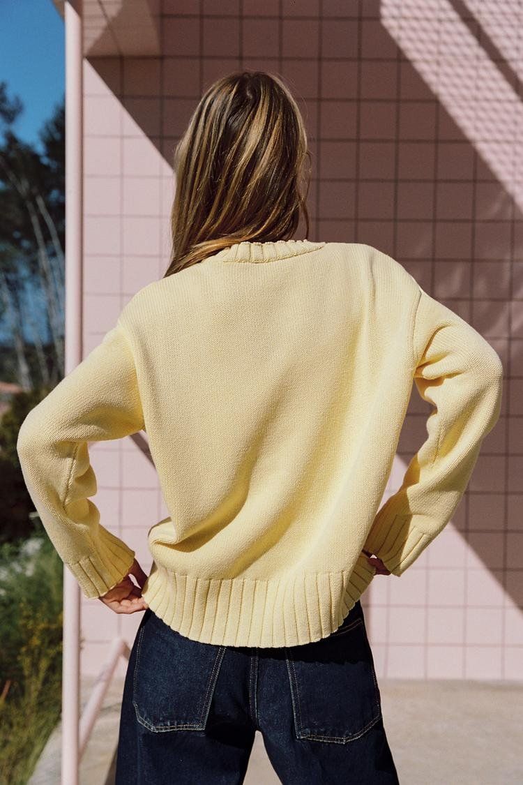 Zara Maglioni & Felpe: ZARA Damen Pullover Strickpullover gelb Rundhals M NEU – Nuovo e nell'imballaggio originale da Rotkreuz venduto da ILURENA 2