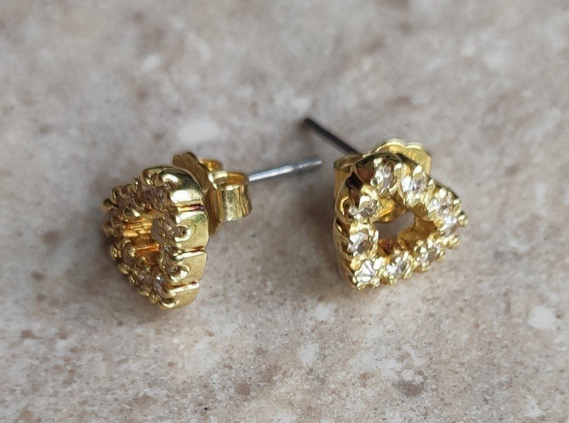 Ohrringe & -stecker: Goldene Herz-Ohrstecker - Modeschmuck – Neu (gemäss Beschreibung) aus Miège von gitarro68 1