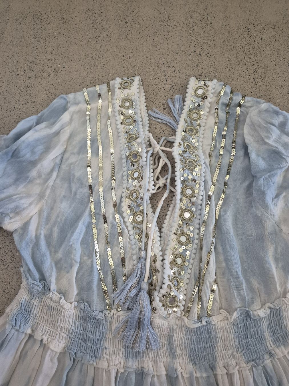 Vestiti: Gold besticktes Strandkleid – Usato da Schlieren venduto da nat_76vd 3