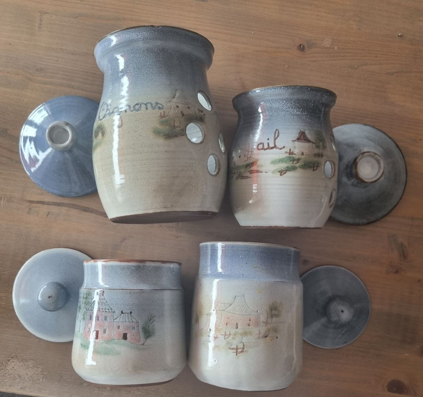 Services de table: 4 pots conservation Grès Vintage Thierry Chatal Robert ATCH – D'occasion à Grand-Lancy par Evelyne010 1