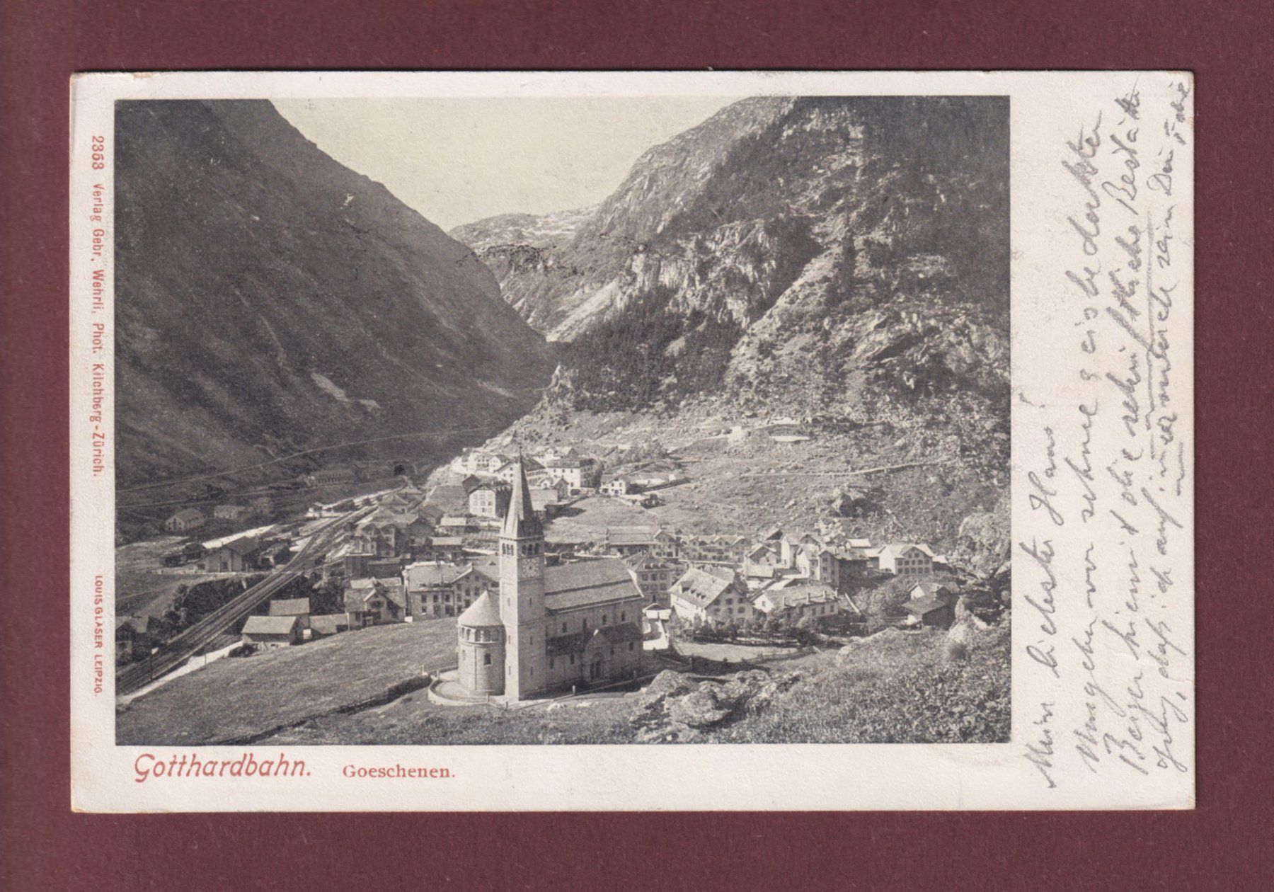 Cartoline postali: Gotthardbahn - GOESCHENEN - 1903 – Usato da Pully venduto da nicecards