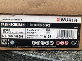 Trennscheibeblatt Würth für Stahl 230mm