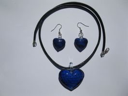 Set: Glasanhänger mit Kette und Ohrringe *OVP*