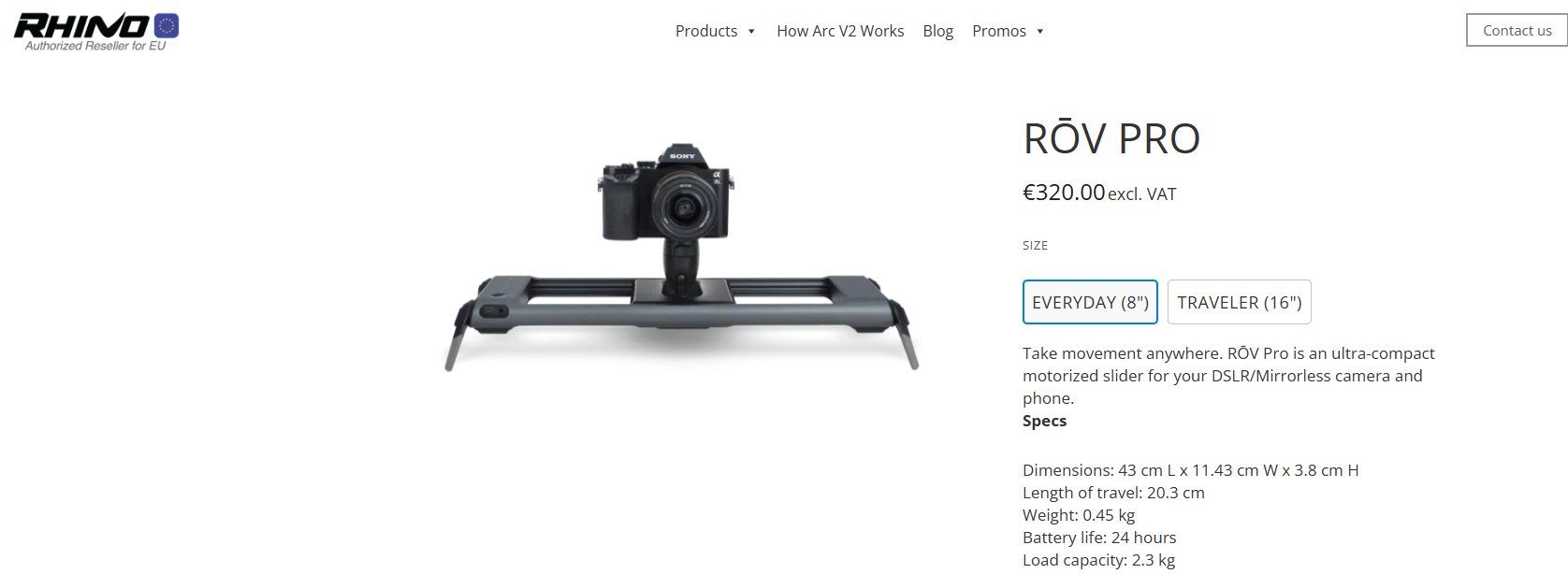 Camcorder: Rhino ROV PRO Motorized camera, smartphone video Slider – Gebraucht aus Geneve von T36