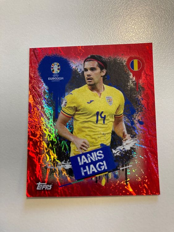 Autocollant Topps EURO 2024 - Parallel Violet - Ianis Hagi (Roumanie) - ROM PTW