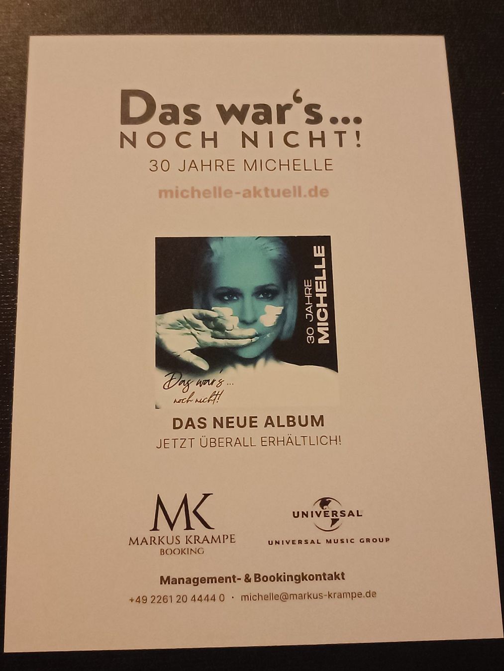 Autogramme: Michelle - handsignierte Autogrammkarte – Gebraucht aus Menziken von Artographs 1