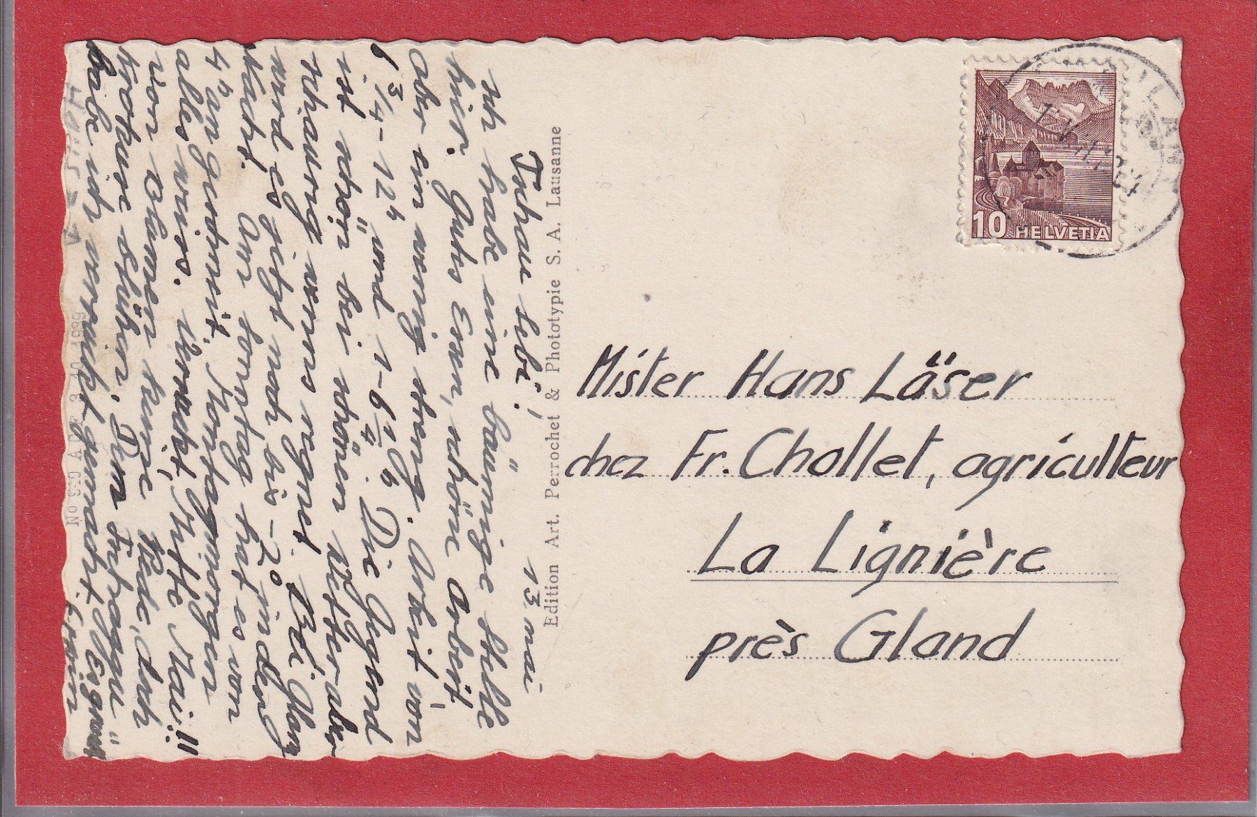 Cartoline postali: Le Sentier (Vallée de Joux) 1941 – Usato da Orvin venduto da Pyaeschli 1