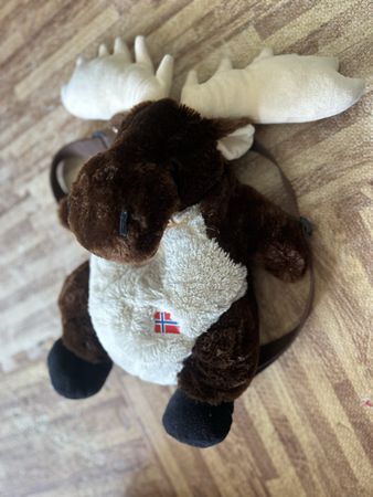 Kinder Plüsch-Elch-Rucksack moose backpack Norwegian