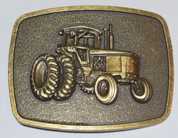 Metall Gürtelschnalle Tractor bronzefarbig