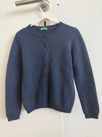 Benetton Cardigan Grösse 110cm (4-5 Jahre) Graublau