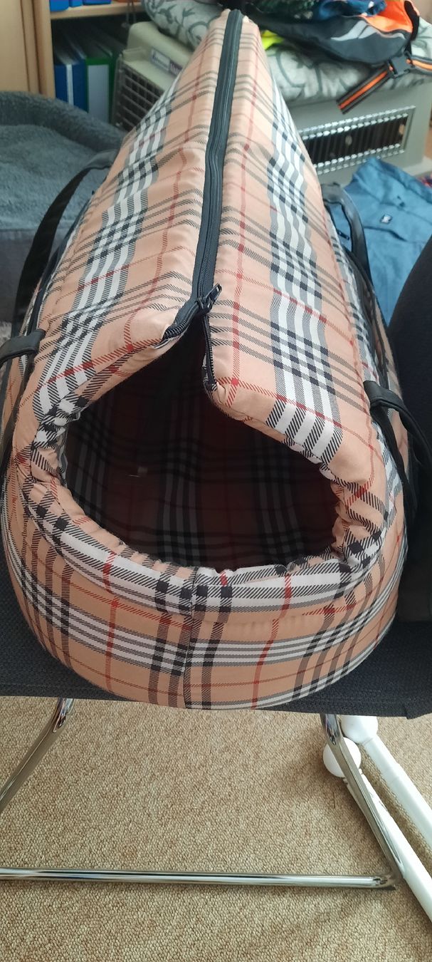 Borse: Hundetasche beige kariert, gebraucht – Usato da Oltingen venduto da Rige2