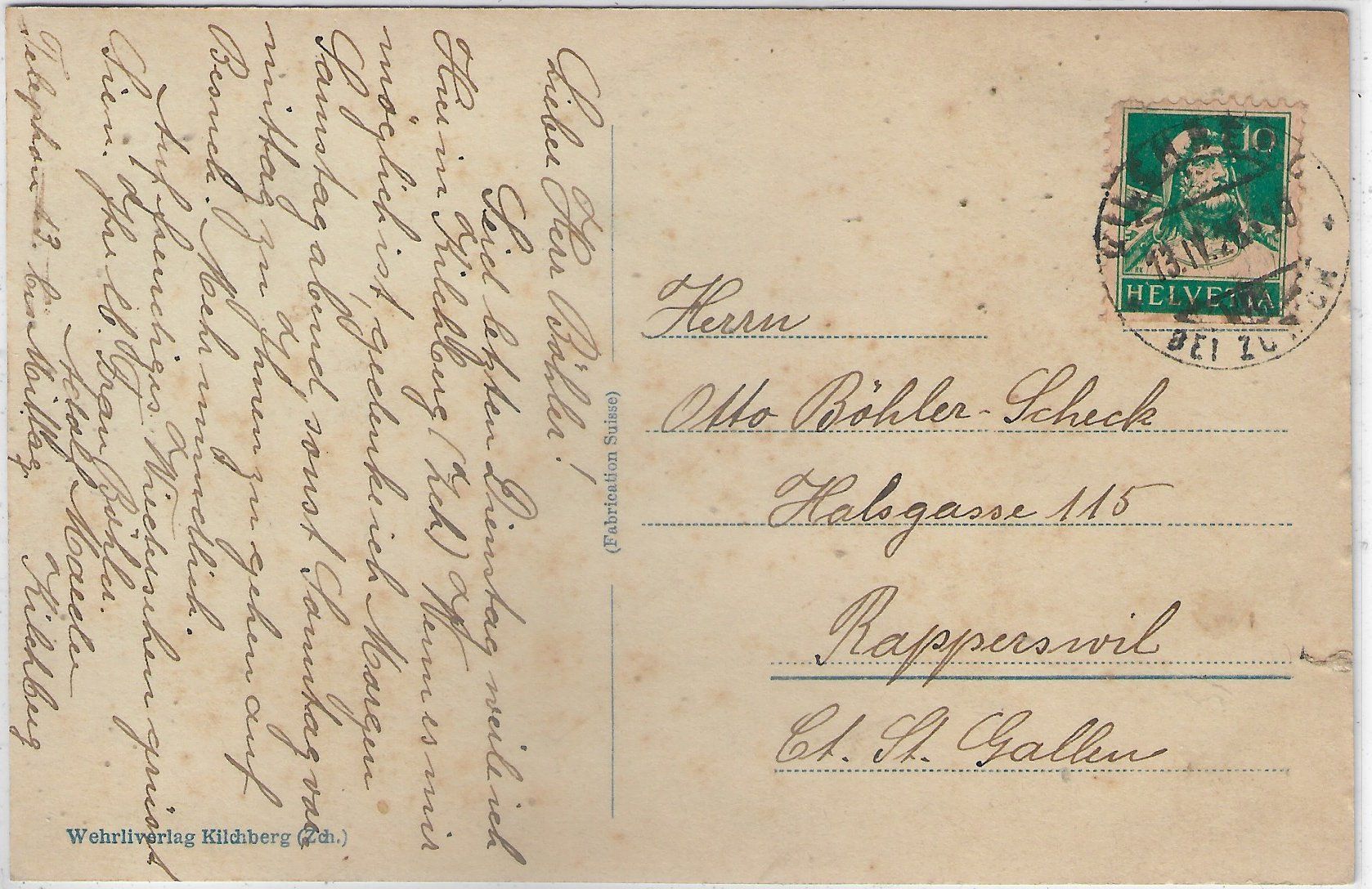 Cartoline postali: Kilchberg - Generalansicht – Usato da Ettingen venduto da Kartenplanet 1