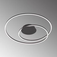 LED Deckenleuchte, Schwarz, 49 cm Ø