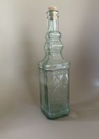 Glasflasche von Couronne, Farbe Acqua, Vintage